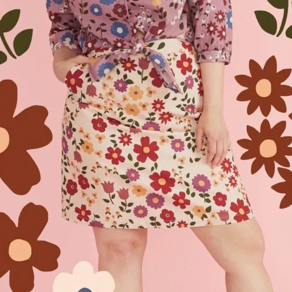 MODCLOTH x PRINCESS HIGHWAY NWOT Floral Mini Skirt‎ in Cream - Picture 5 of 12